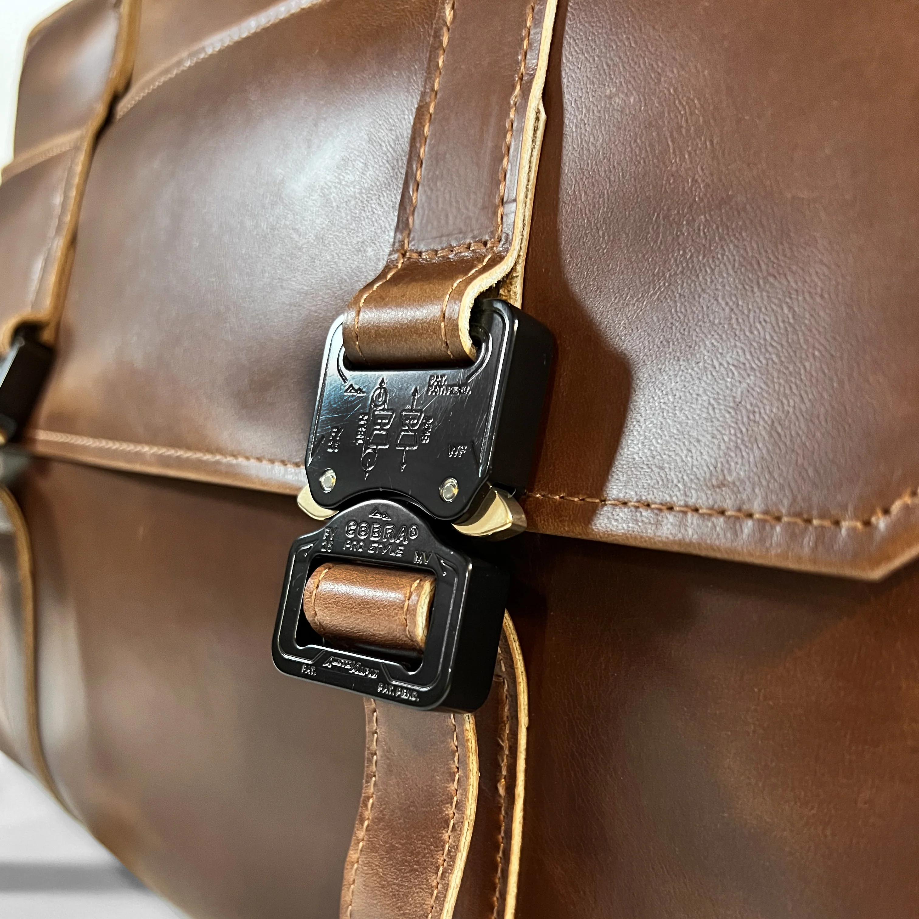 Defender Briefcase / Horween Whiskey Cavalier Leather Strap Limited Edition / TexWax™ Autumn Plaid Lining Bundle / Ships in 4-6 Weeks - Image 4