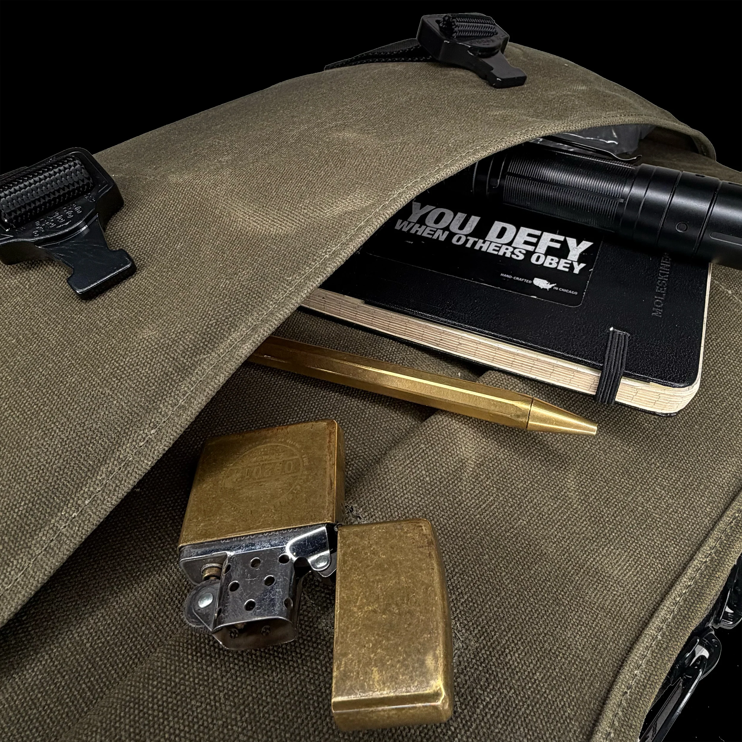 Defender Briefcase Olive Drab TexWax™ x Silver Lining Cordura / Few Remain - Image 2