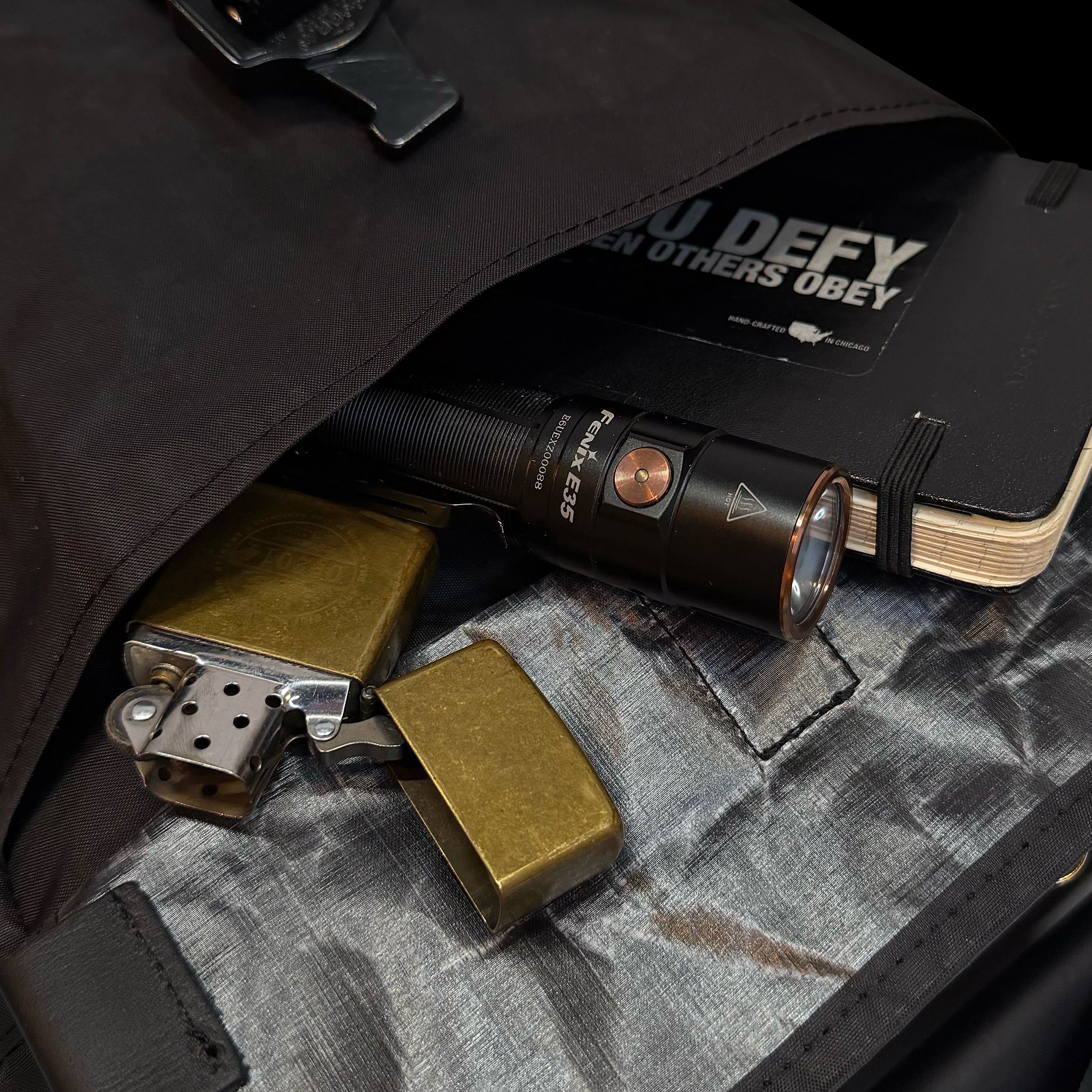 Defender DayTripper / INVERTED Black Dyneema® x Coyote X-Pac™ Lining / Ships in 6-10 Weeks - Image 6