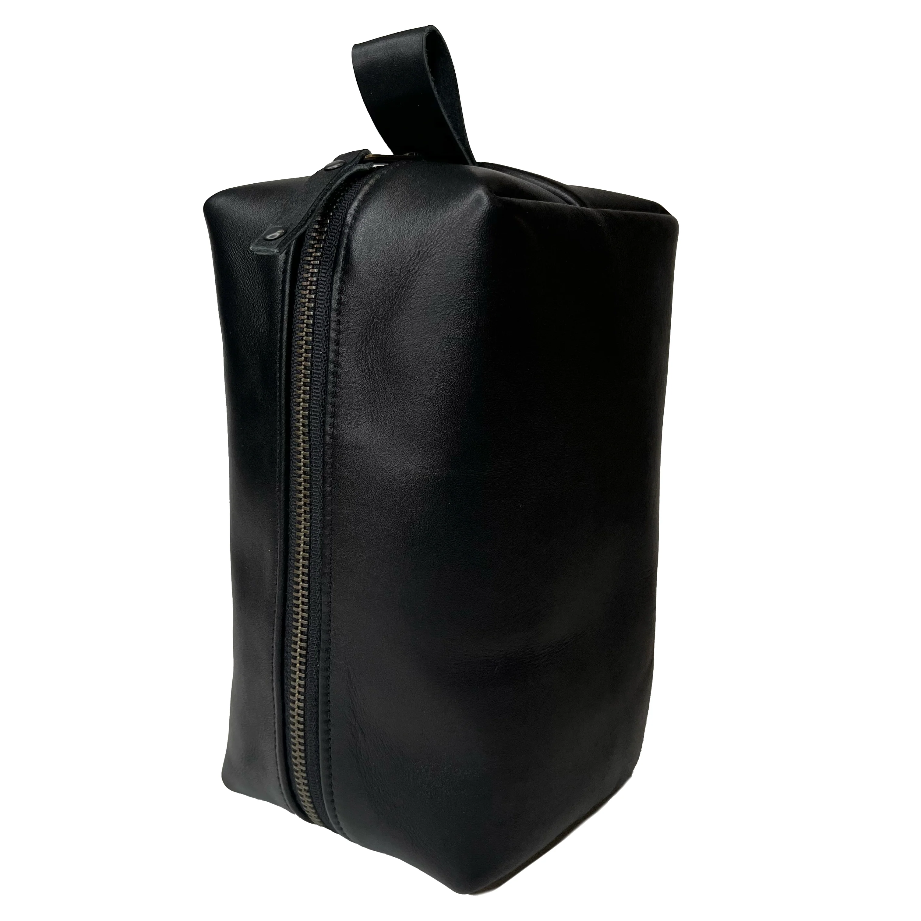 Dopp Kit / Horween Essex Rookery Leather x Buffalo Plaid Wax Canvas / Ships in 6-10 Weeks