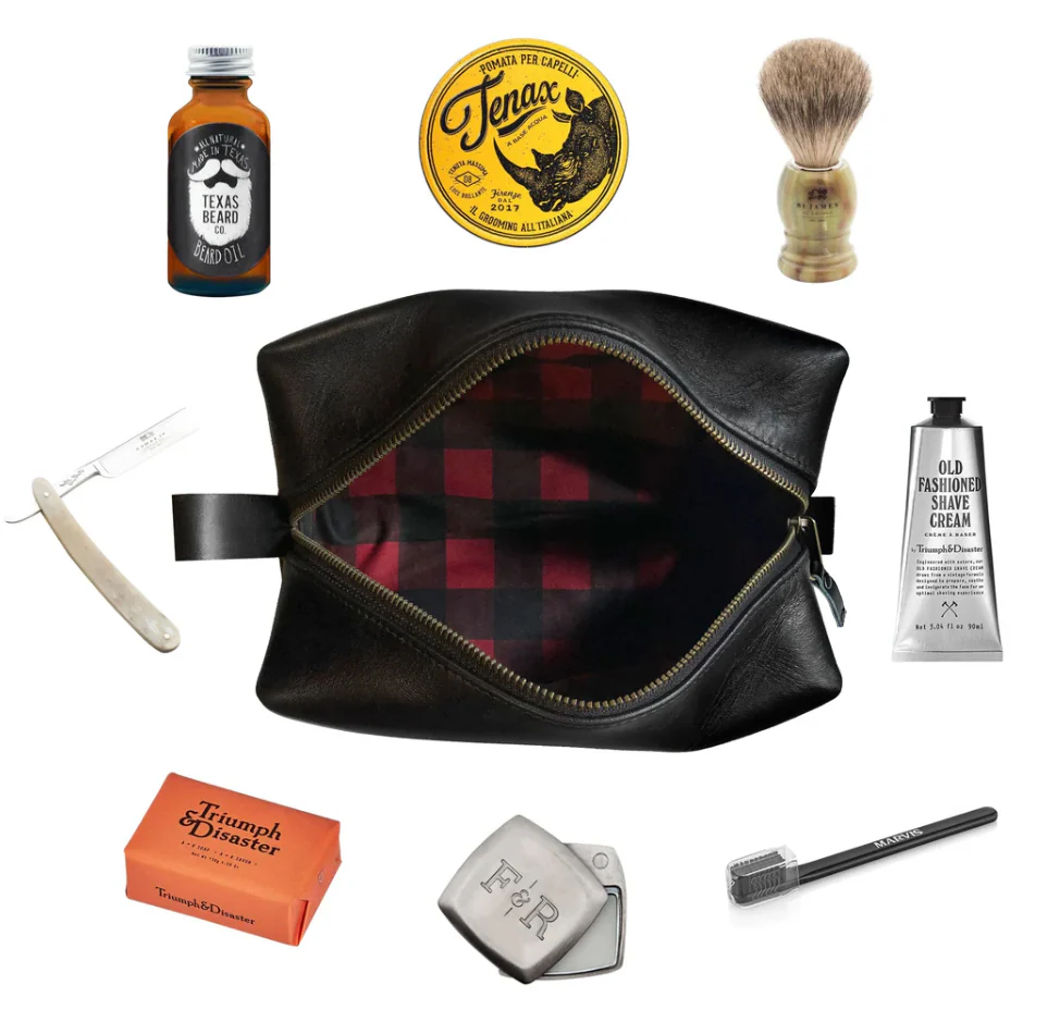 Dopp Kit / Horween Essex Rookery Leather x Buffalo Plaid Wax Canvas / Ships in 6-10 Weeks - Image 8