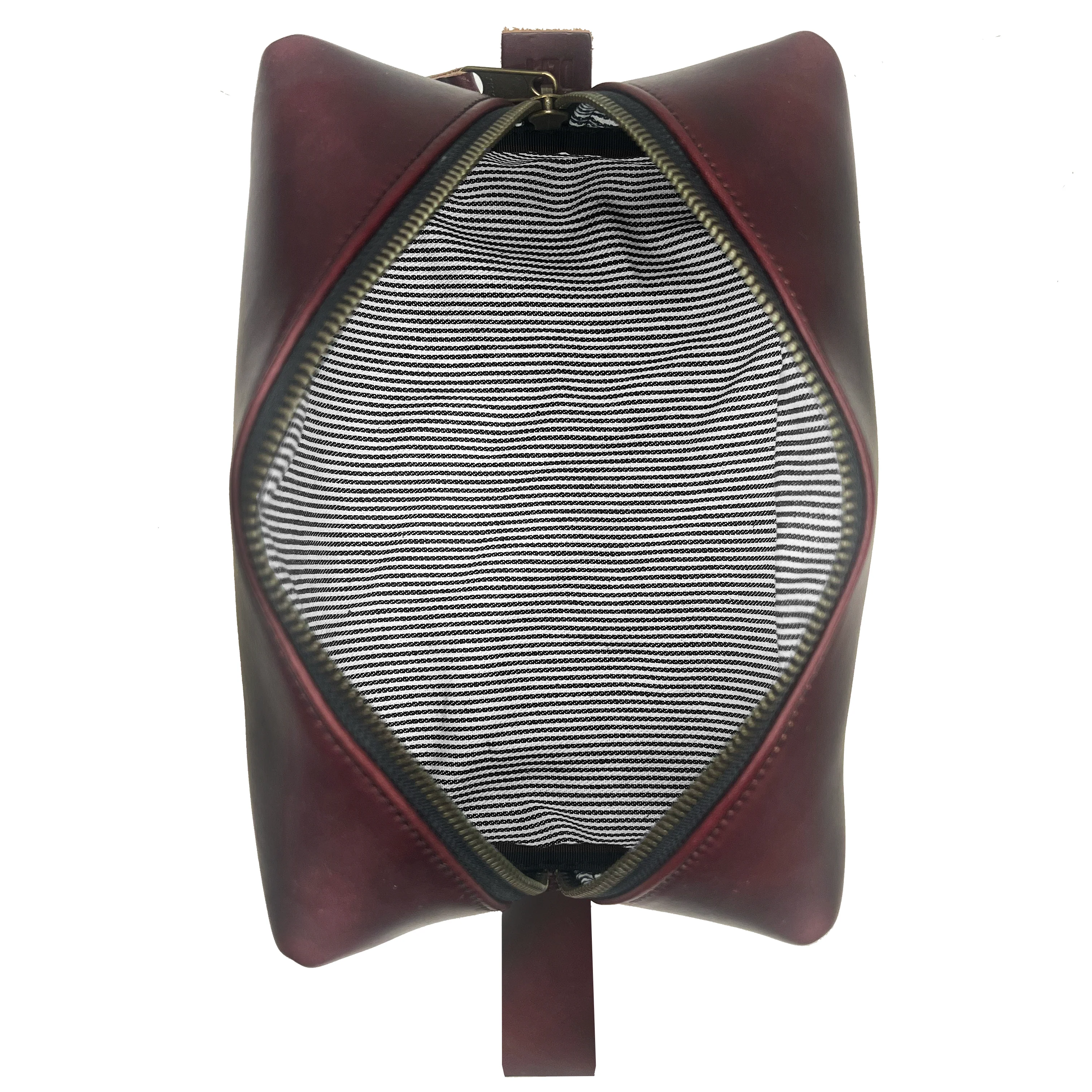 Dopp Kit / Horween Oxblood Chromexel® Leather x Japanese Train Conductor Denim / Ships in 6-10 Weeks - Image 2