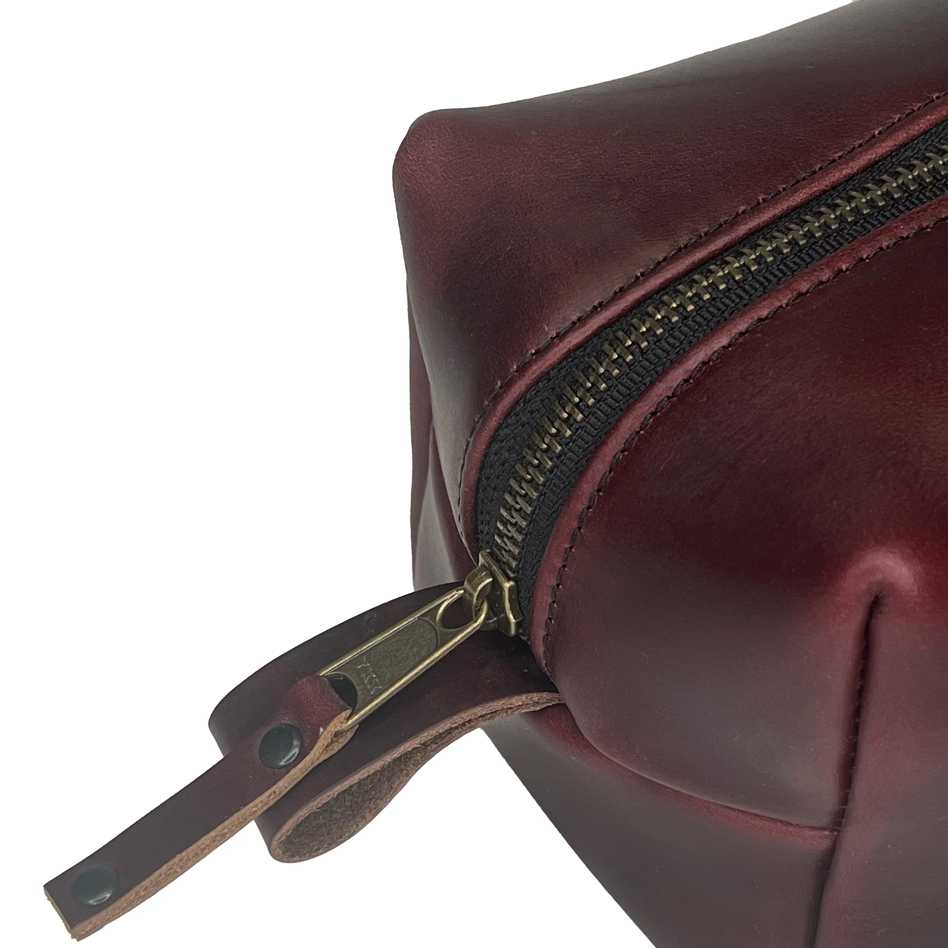 Dopp Kit / Horween Oxblood Chromexel® Leather x Japanese Train Conductor Denim / Ships in 6-10 Weeks - Image 8