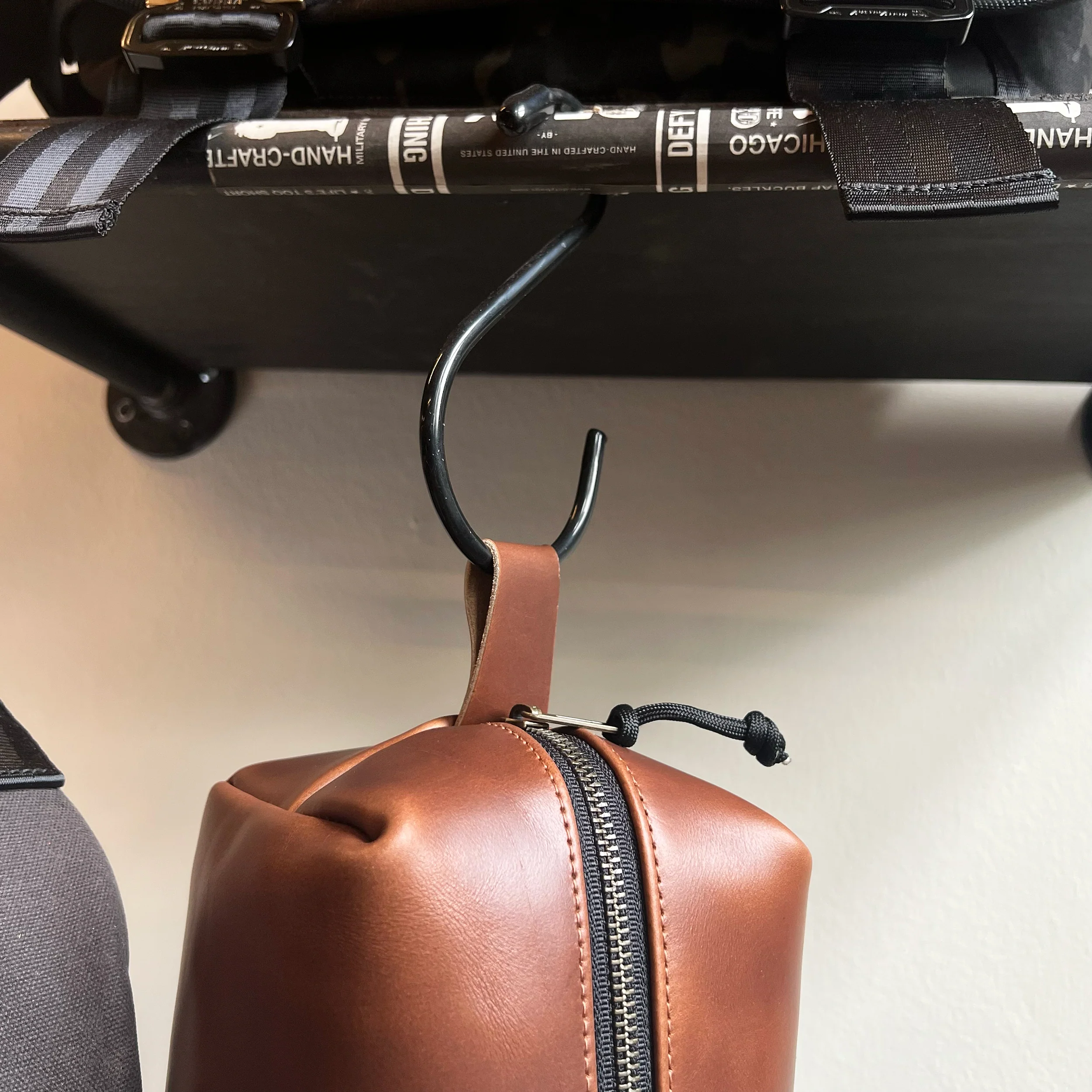 Dopp Kit / Horween Whiskey Cavalier Leather x TexWax™ Autumn Plaid Wax Canvas - Image 11