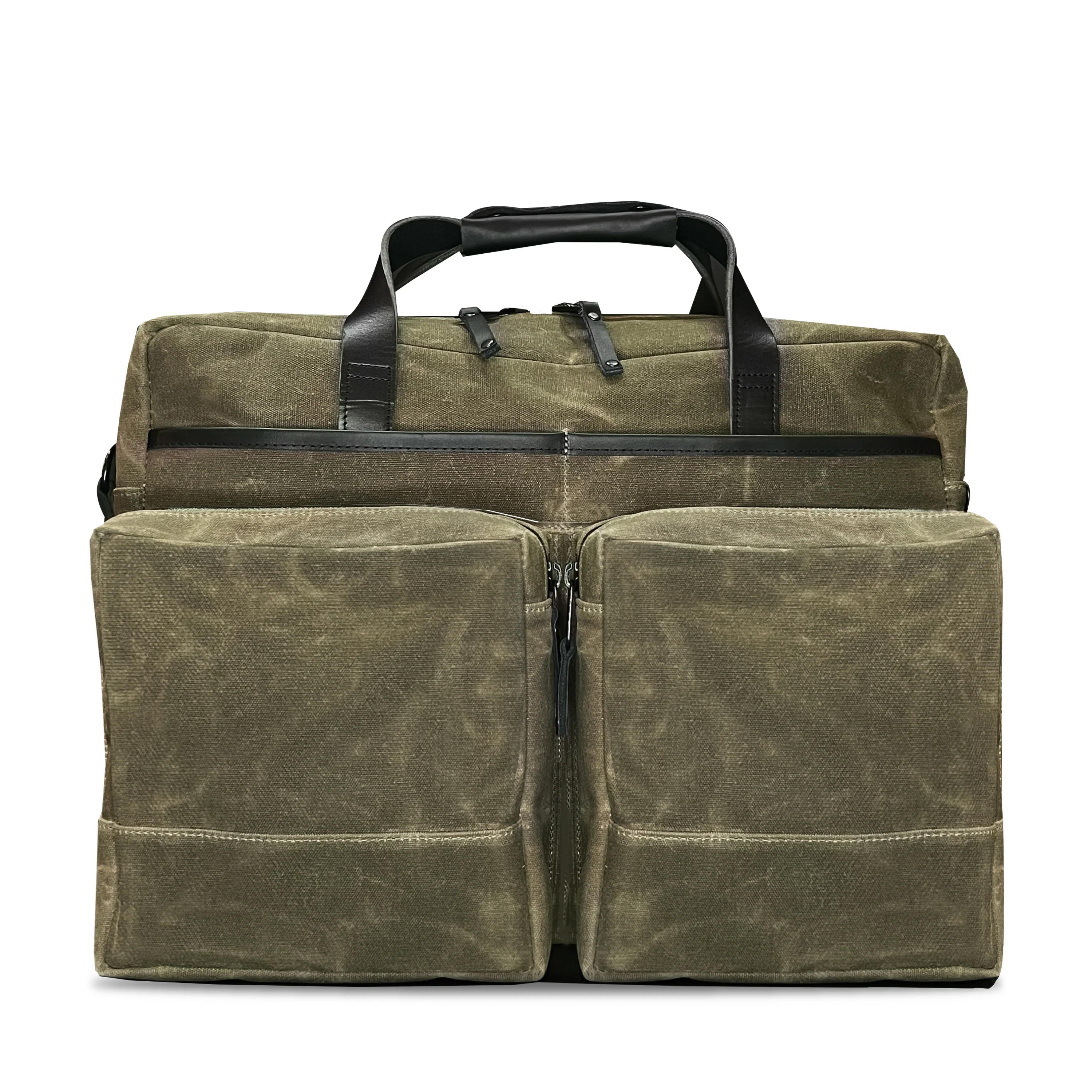 Epic 48 Hour Briefcase / Military Tent Inspired OD Wax Canvas x Coyote X-Pac™ Edition / Ships in 3-5 Weeks