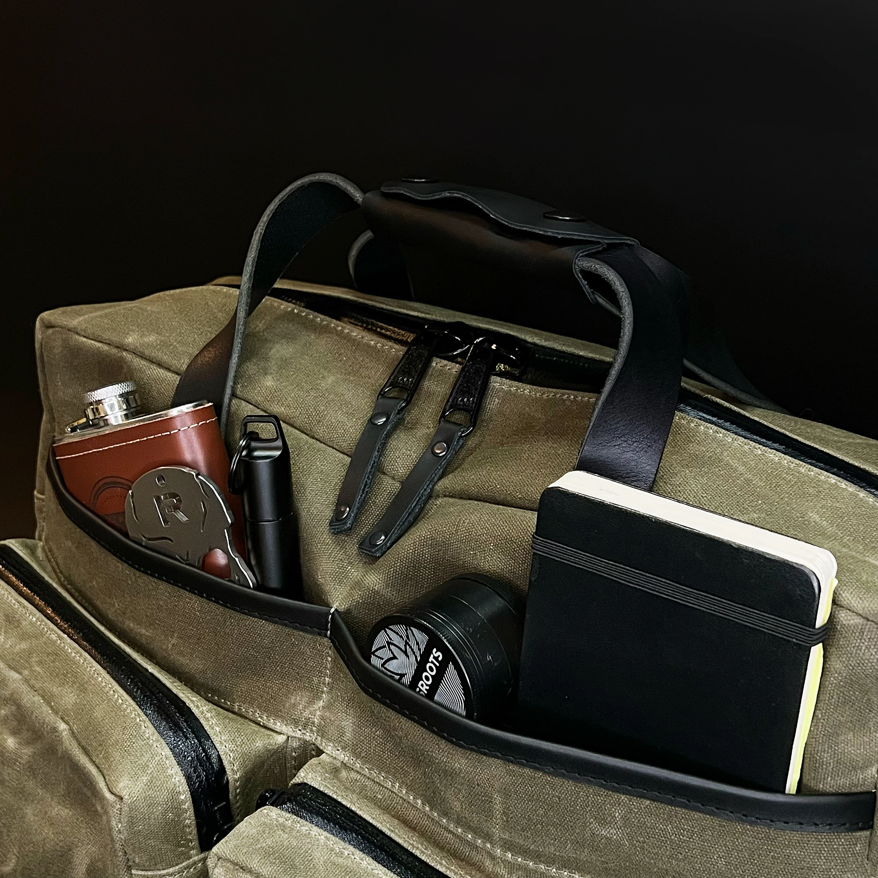 Epic 48 Hour Briefcase / Military Tent Inspired OD Wax Canvas x Coyote X-Pac™ Edition / Ships in 3-5 Weeks - Image 2