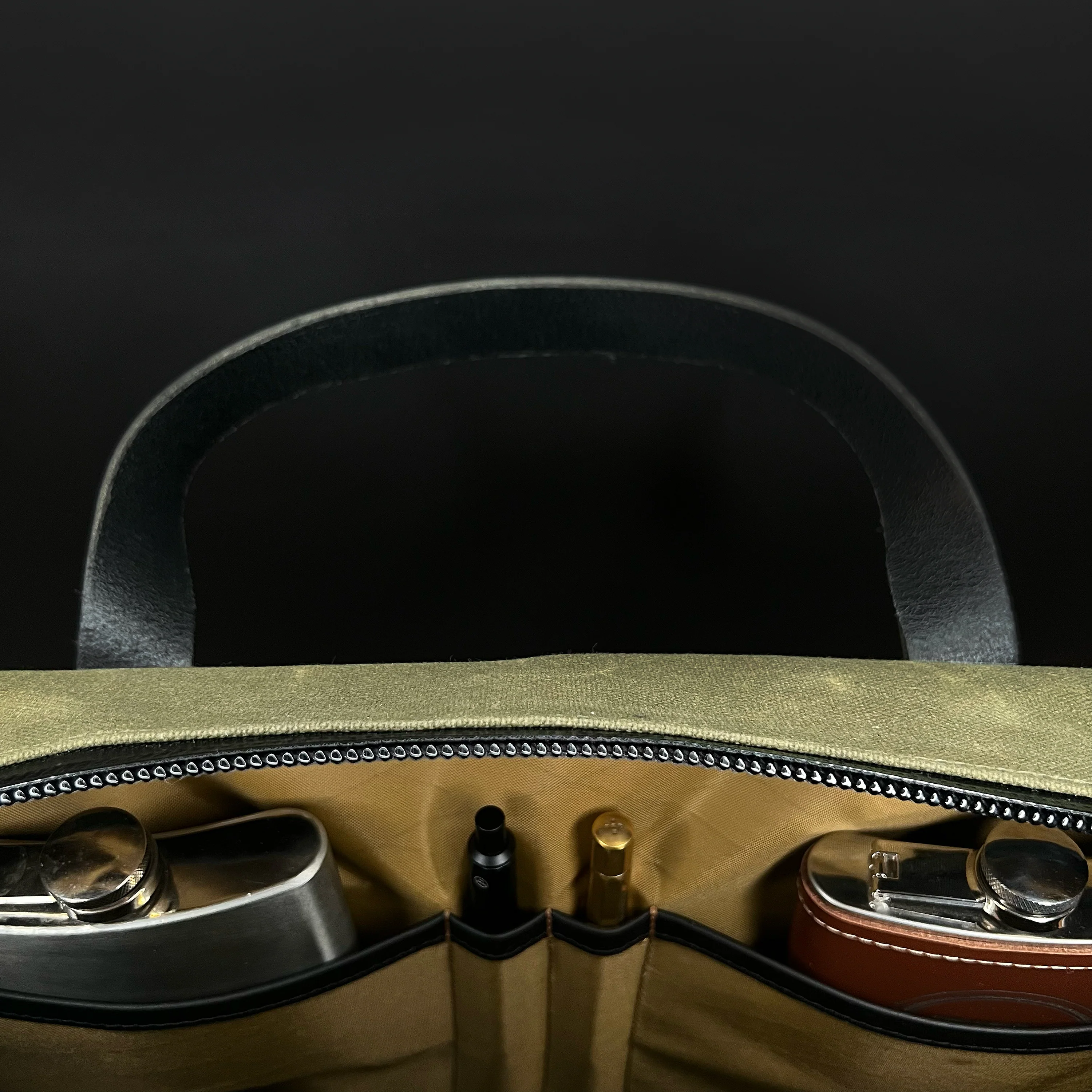 Epic 48 Hour Briefcase / Military Tent Inspired OD Wax Canvas x Coyote X-Pac™ Edition / Ships in 3-5 Weeks - Image 5
