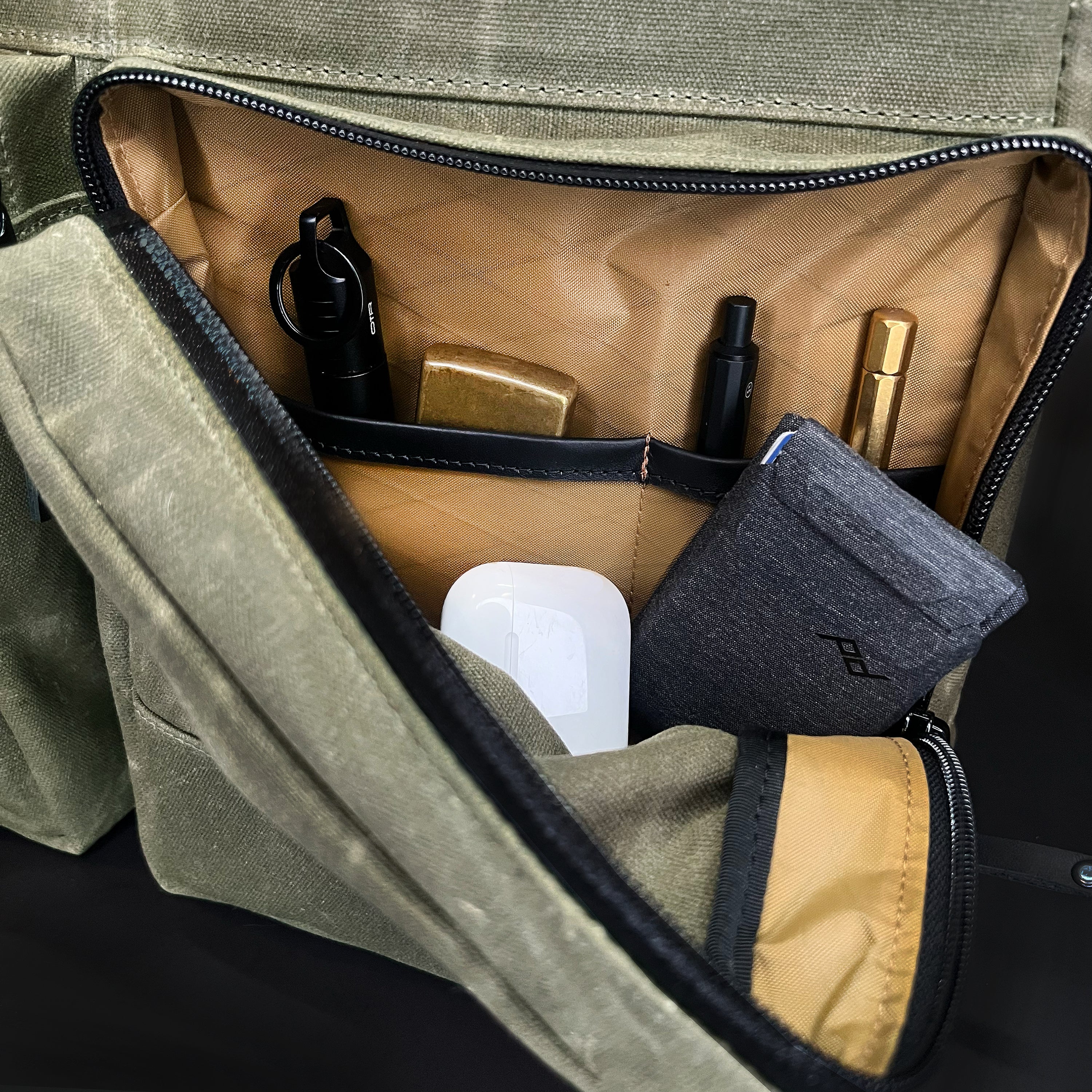 Epic 48 Hour Briefcase / Military Tent Inspired OD Wax Canvas x Coyote X-Pac™ Edition / Ships in 3-5 Weeks - Image 7