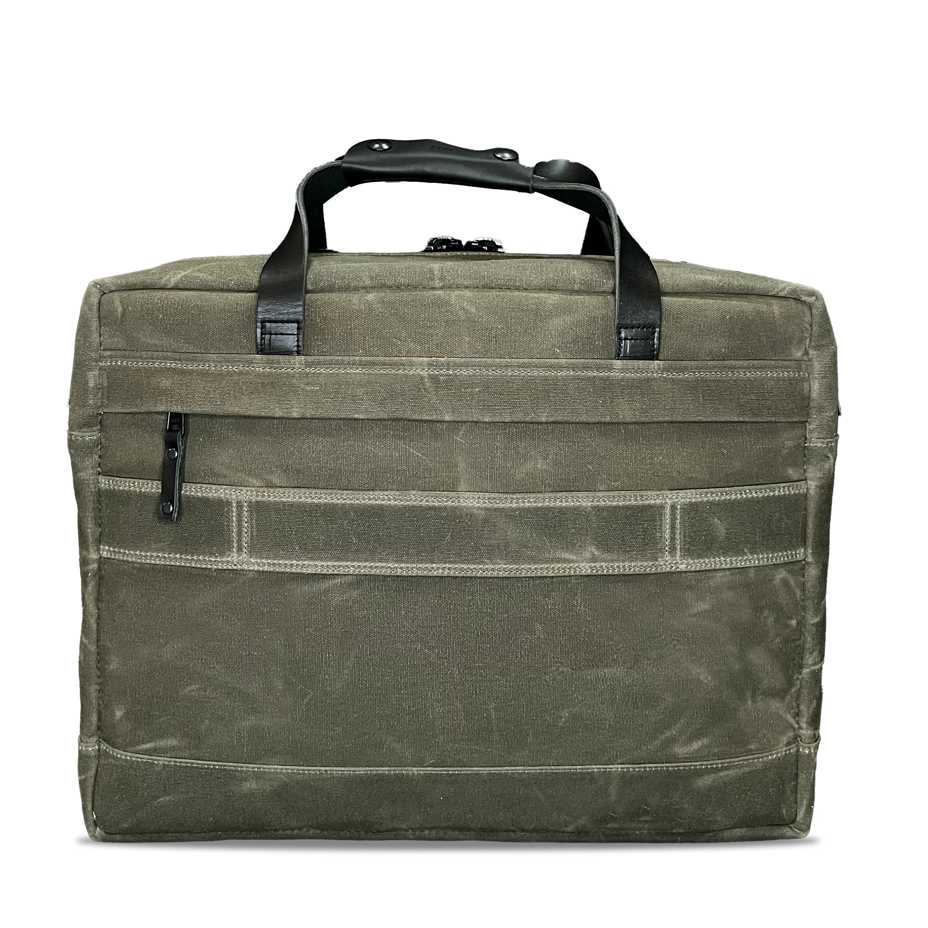 Epic 48 Hour Briefcase / Military Tent Inspired OD Wax Canvas x Coyote X-Pac™ Edition / Ships in 3-5 Weeks - Image 8