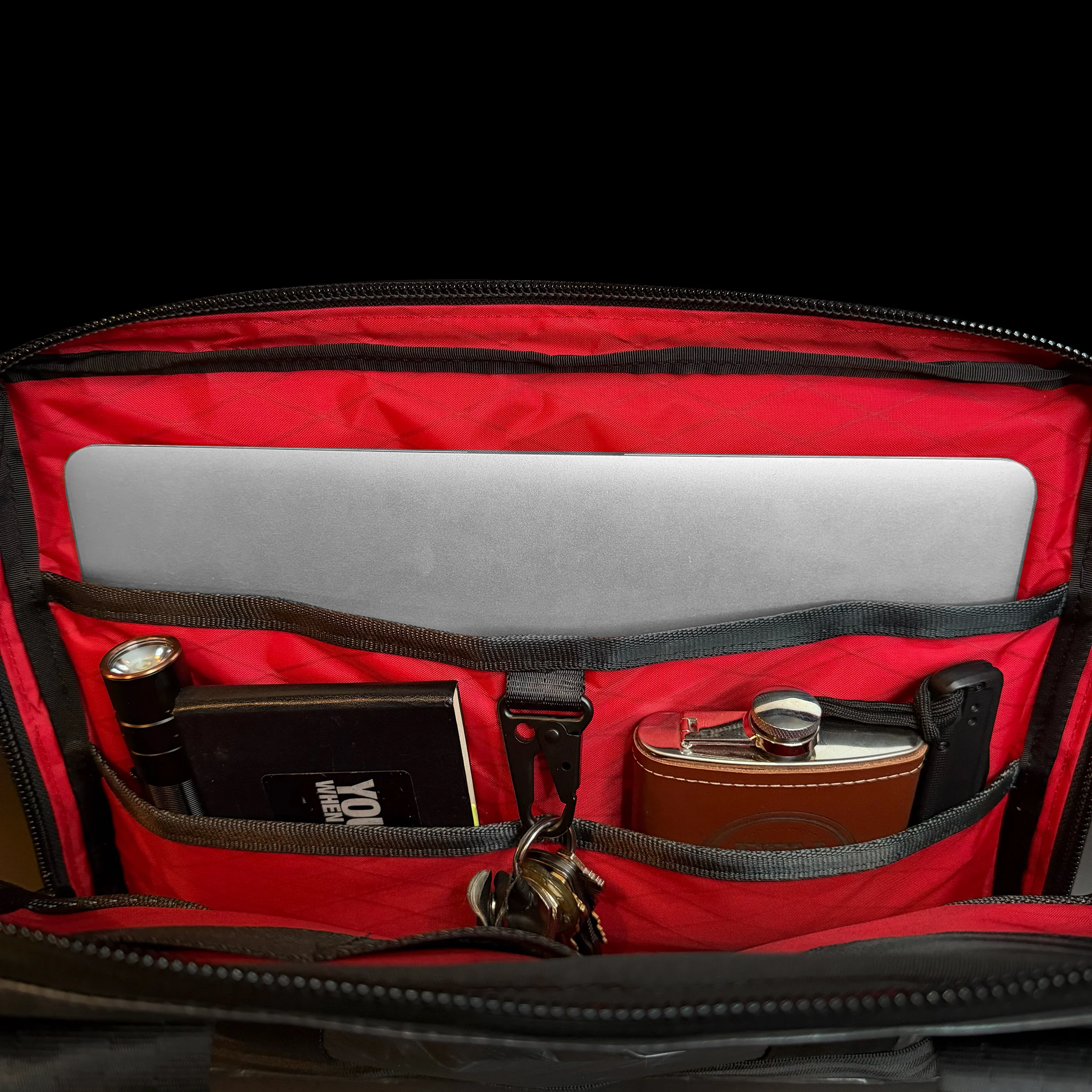 Slim Black Dyneema® x 'Redrum' X-Pac™ Briefcase / Ships in 6-10 Weeks - Image 4