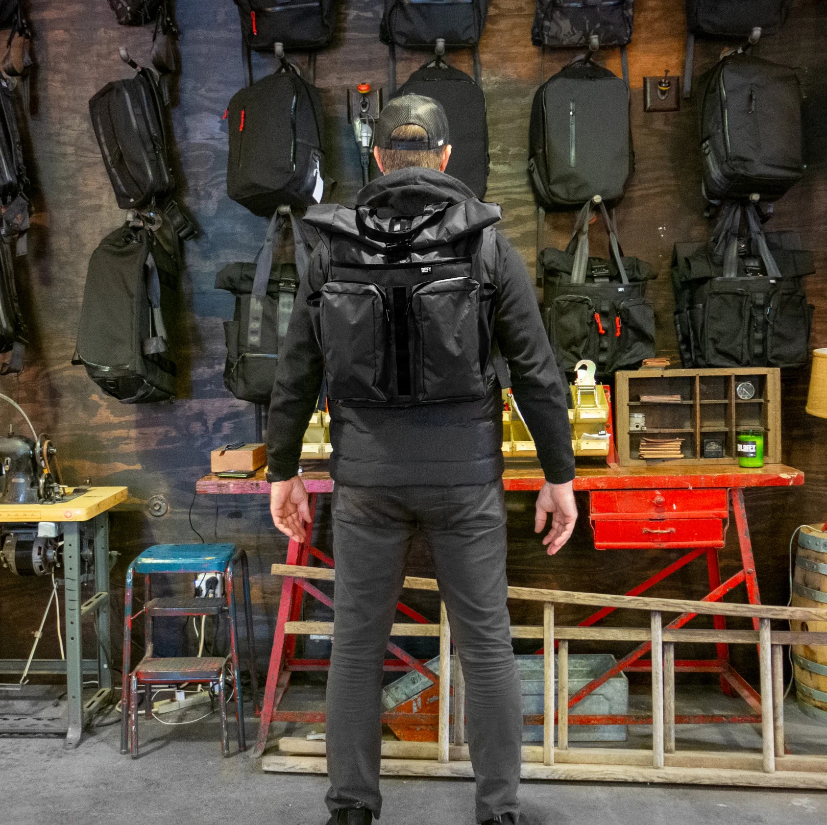 VerBockel 'Day Pack' Roll Top Backpack 2.0 Black X-Pac / Low Stock - Image 6