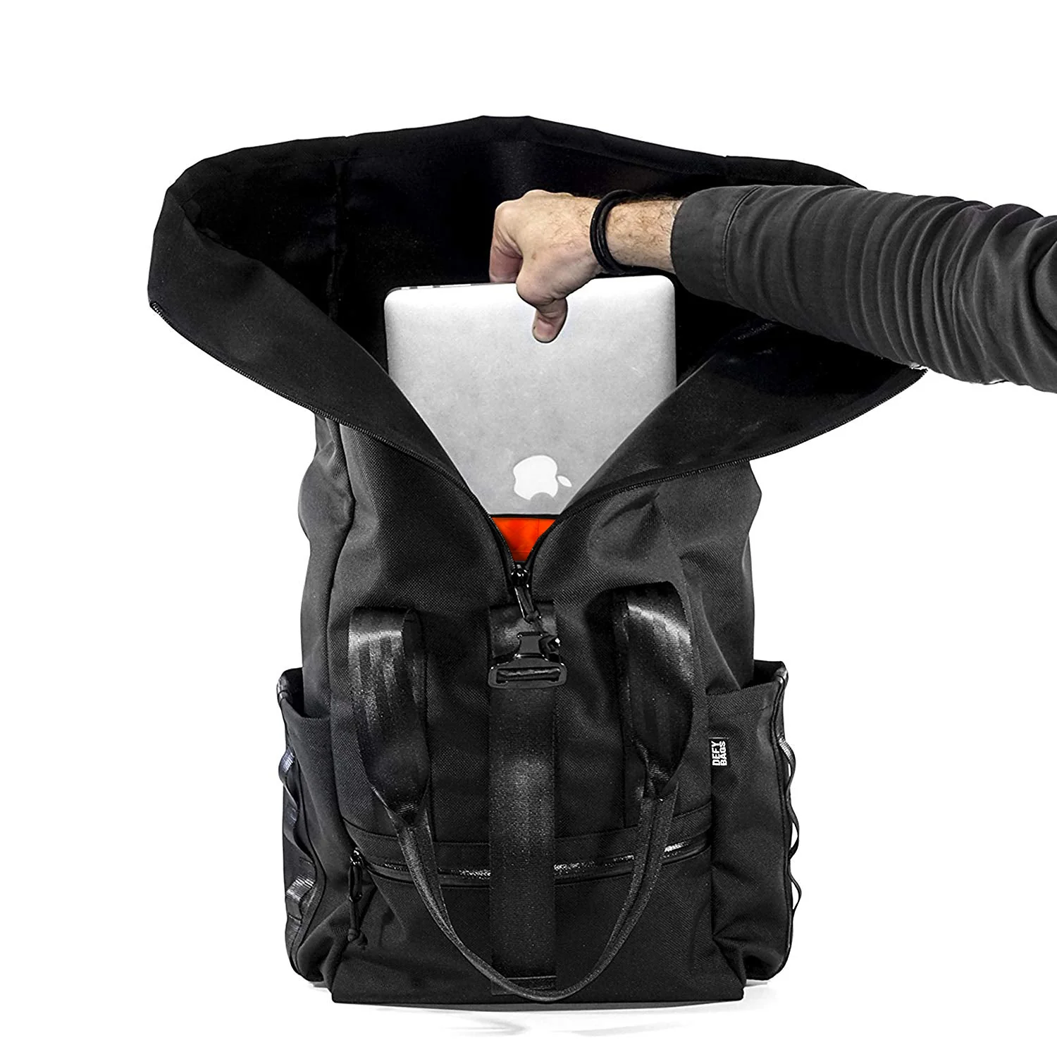 VerBockel Rolltop Backpack 2.0 'Un-Zipped' / Black Ballistic Nylon x ECOPAK™ EPX ’Fire Edition’ / Ships in 6-8 Weeks - Image 11