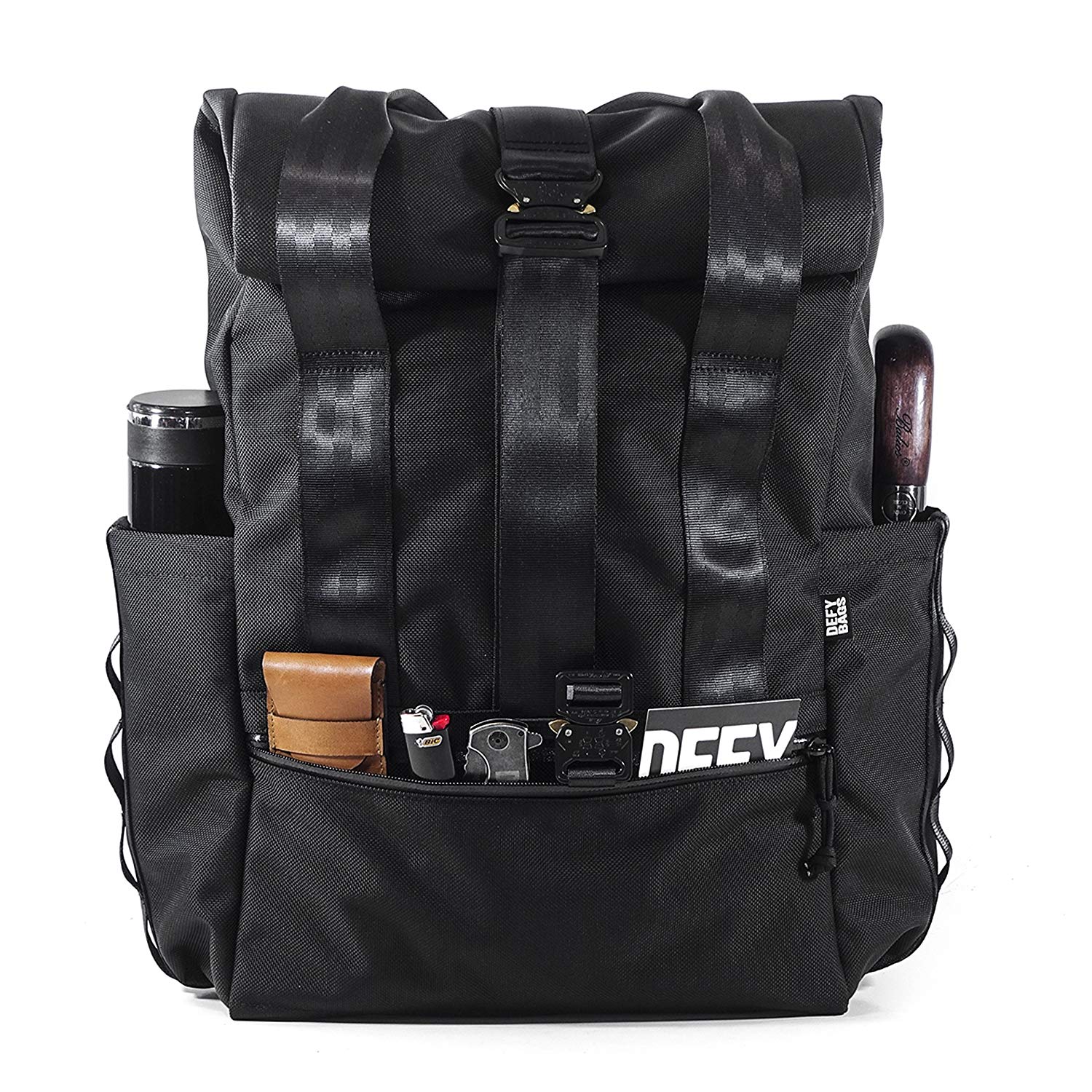 VerBockel Rolltop Backpack 2.0 'Un-Zipped' / Black Ballistic Nylon x ECOPAK™ EPX ’Fire Edition’ / Ships in 6-8 Weeks - Image 6