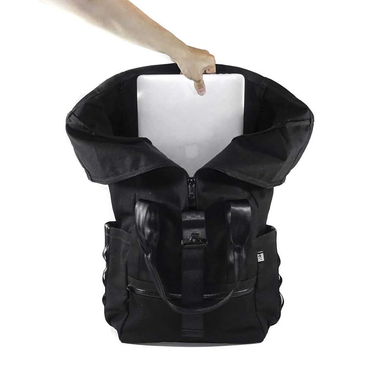 VerBockel Roll Top Backpack 2.0 'Un-Zipped' / Black TexWax™ Canvas / Ships in 6-8 Weeks - Image 11