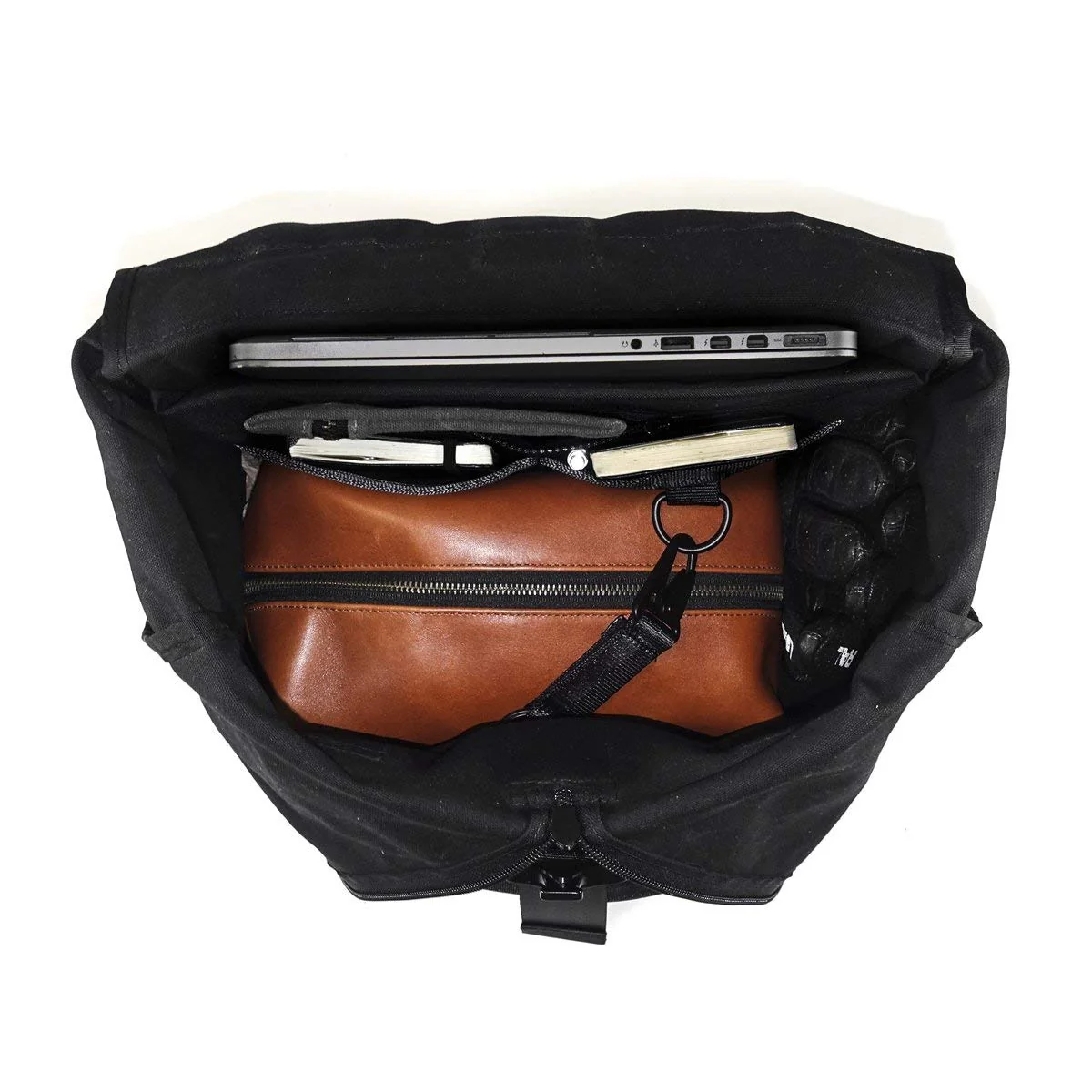 VerBockel Roll Top Backpack 2.0 'Un-Zipped' / Black TexWax™ Canvas / Ships in 6-8 Weeks - Image 12
