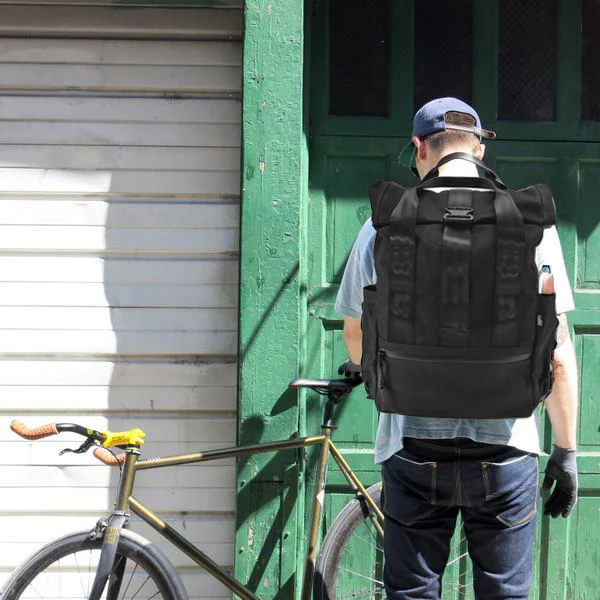 VerBockel Roll Top Backpack 2.0 'Un-Zipped' / Black TexWax™ Canvas / Ships in 6-8 Weeks - Image 16