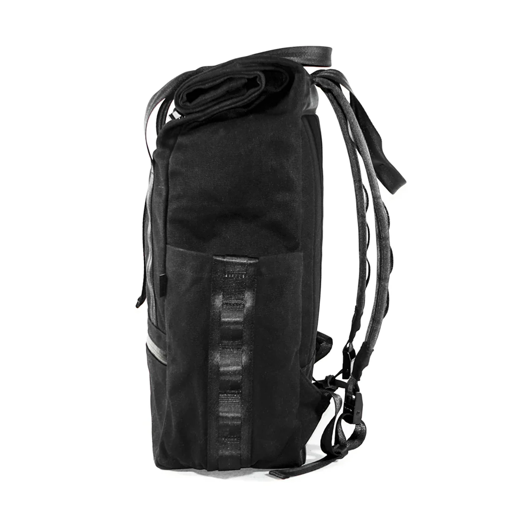 VerBockel Roll Top Backpack 2.0 'Un-Zipped' / Black TexWax™ Canvas / Ships in 6-8 Weeks - Image 3