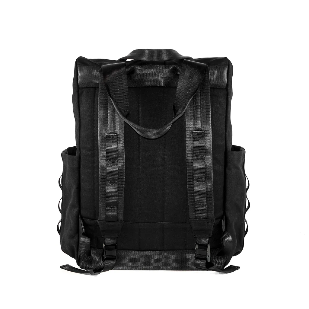 VerBockel Roll Top Backpack 2.0 'Un-Zipped' / Black TexWax™ Canvas / Ships in 6-8 Weeks - Image 4
